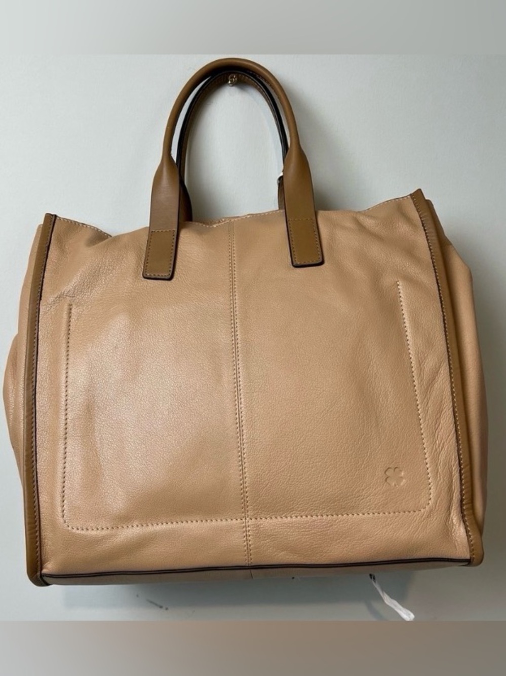 Lucky Brand Leather Tote Bag in Light Brown - Women's Shoulder Bag with pouch